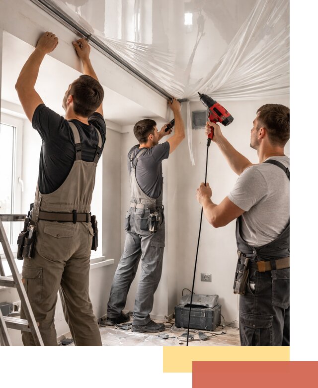 Монтаж глянцевого натяжного потолка в Гулькевичах быстро и качественно