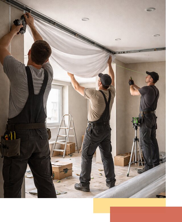 Монтаж парящего натяжного потолка под ключ в Гулькевичах