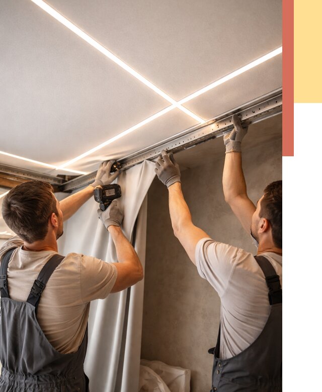 Монтаж натяжного потолка со световыми линиями в Гулькевичах от 1245 руб. | ОТДЕЛОЧНИК-Гль