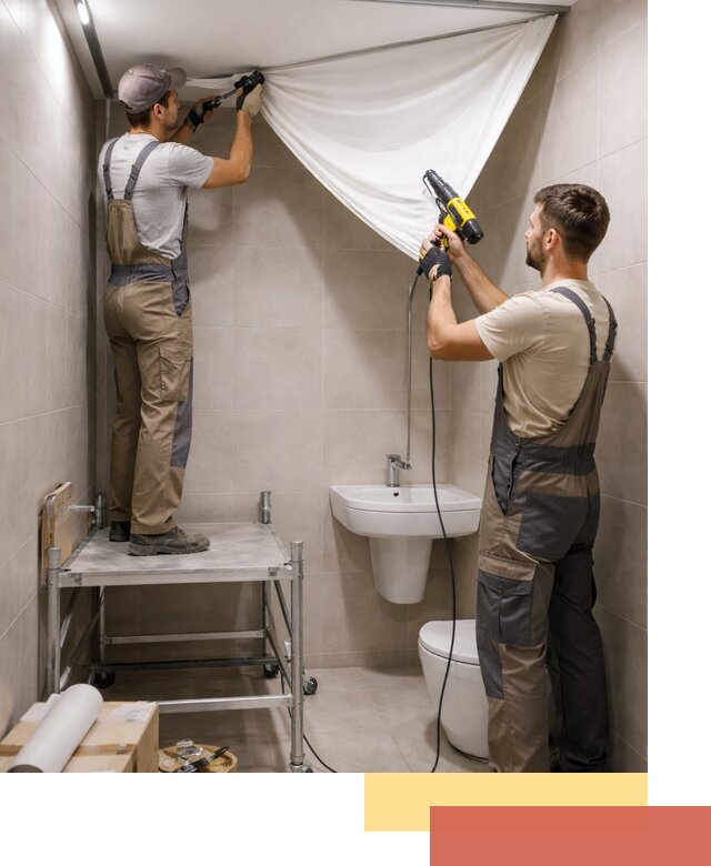 Монтаж натяжного потолка в санузле в Гулькевичах