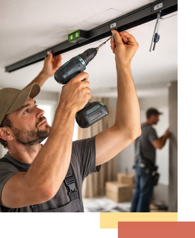 Установка трековых светильников в натяжной потолок в Гулькевичах