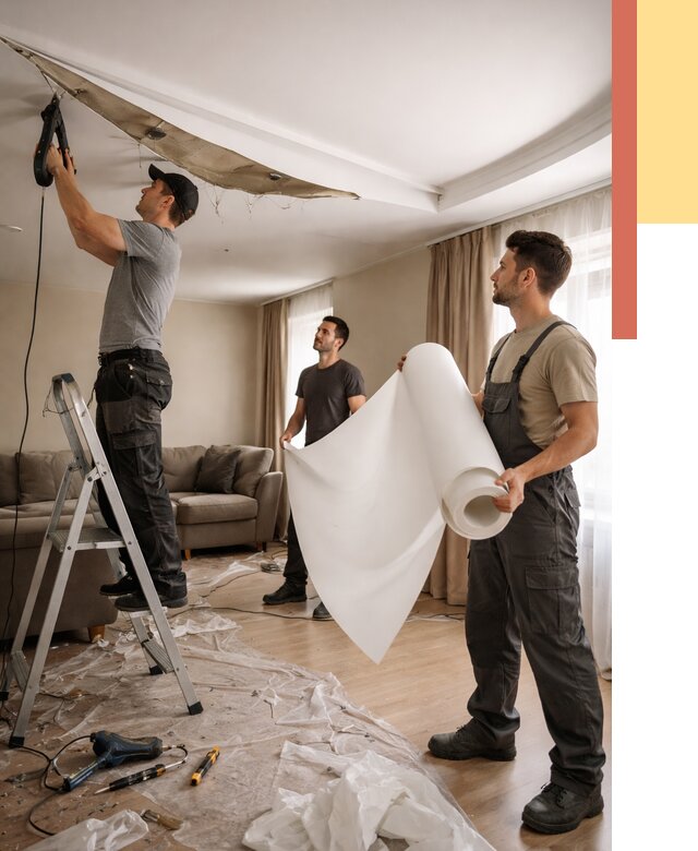 Замена полотна натяжного потолка в Гулькевичах от 9855 руб. быстро и недорого | ОТДЕЛОЧНИК-Гль