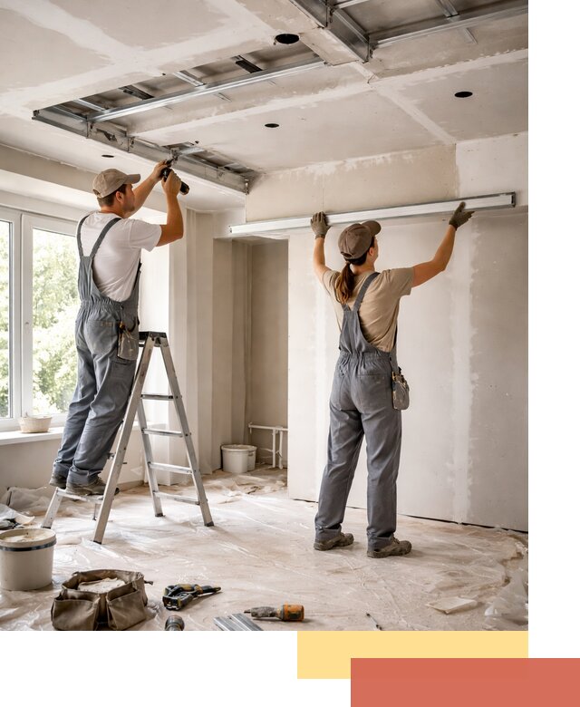 Монтаж многоуровневого потолка из гипсокартона в Гулькевичах