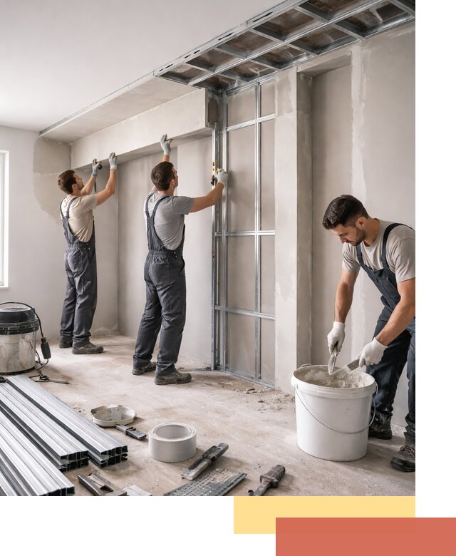 Монтаж потолка из гипсокартона с нишей в Гулькевичах