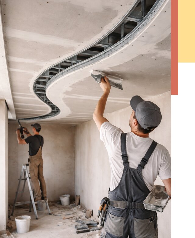 Криволинейный потолок из гипсокартона в Гулькевичах от 2179 руб./м2 | ОТДЕЛОЧНИК-Гль