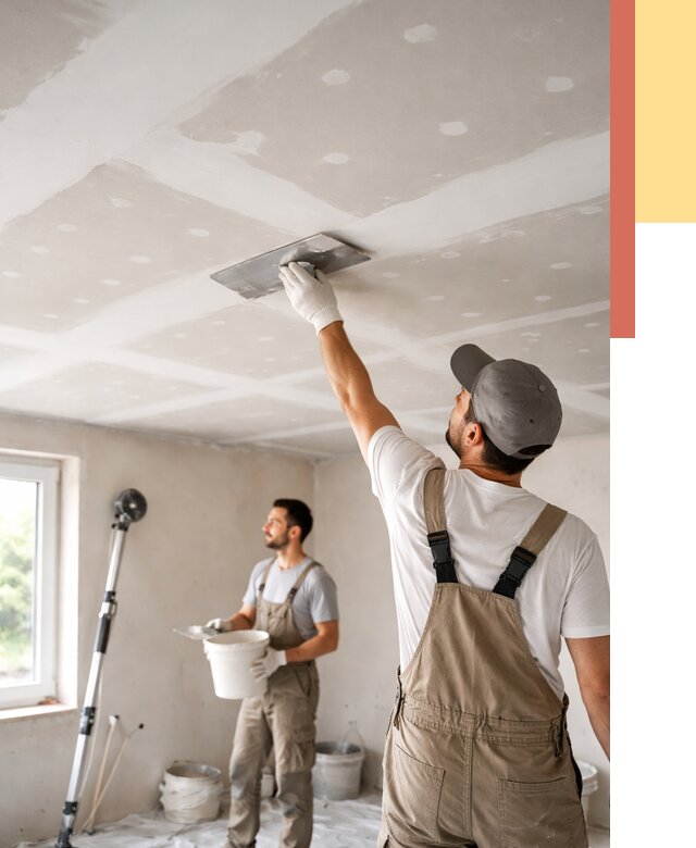 Шпаклевка потолка из гипсокартона в Гулькевичах от 3320 руб./м2 — услуги под ключ | ОТДЕЛОЧНИК-Гль