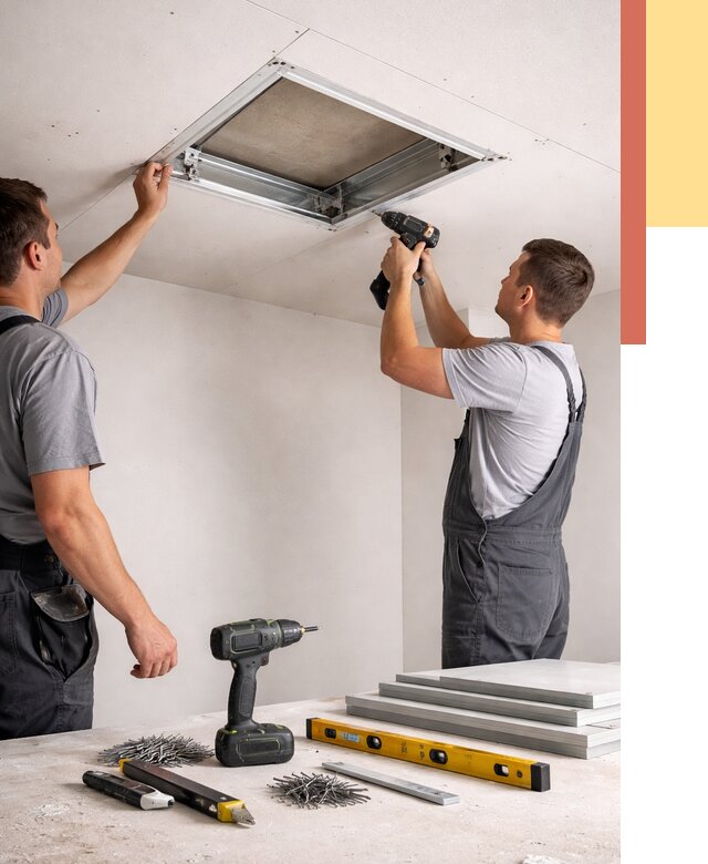 Установка люка в потолок ГКЛ в Гулькевичах от 2594 руб. под ключ | ОТДЕЛОЧНИК-Гль