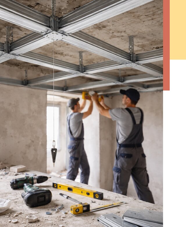 Монтаж каркаса потолка из профиля в Гулькевичах от 4668 руб. — услуги ОТДЕЛОЧНИК-Гль