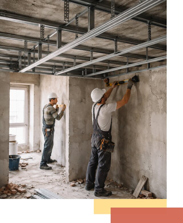 Монтаж каркаса потолка из профильного профиля в Гулькевичах