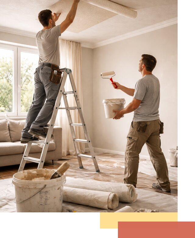 Поклейка обоев на потолок в Гулькевичах — качественно и быстро