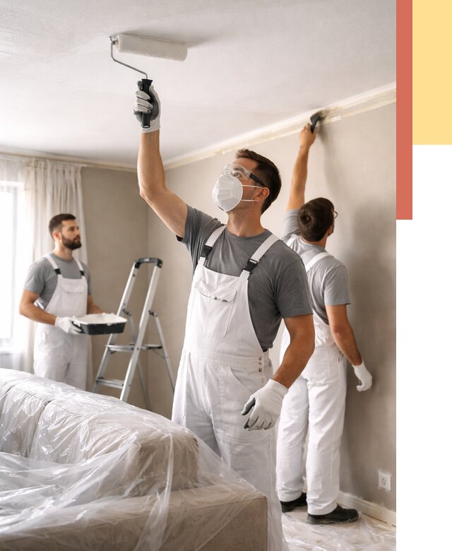 Покраска потолка водоэмельсионной краской в Гулькевичах от 2282 руб/м² — услуги под ключ | ОТДЕЛОЧНИК-Гль