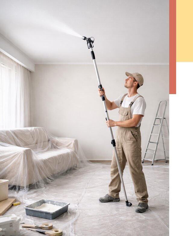 Покраска потолка краскопультом в Гулькевичах от 4668 руб. быстро и недорого | ОТДЕЛОЧНИК-Гль