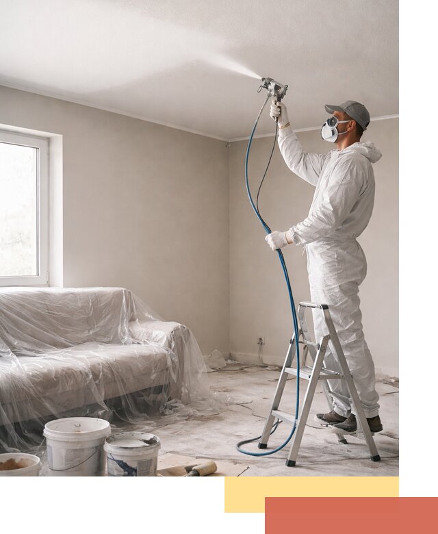 Покраска потолка краскопультом в Гулькевичах быстро и качественно