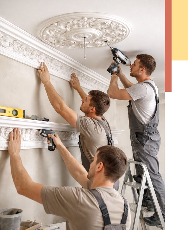 Монтаж лепнины на потолок в Гулькевичах от 3320 руб. быстро и недорого | ОТДЕЛОЧНИК-Гль