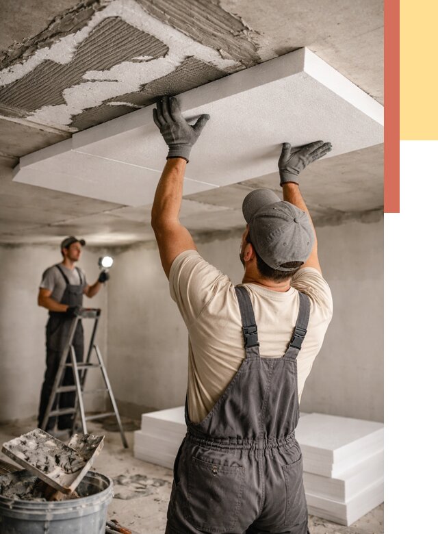 Утепление потолка пенопластом в Гулькевичах от 4668 руб/м2 — недорого и быстро | ОТДЕЛОЧНИК-Гль